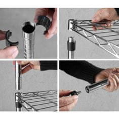 Hendi Pričvršćeni regal za odlaganje s 5 polica, crni, 91x45x183 cm - 812990