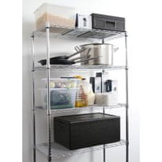 Hendi Pričvršćeni regal za odlaganje s 5 polica, crni, 91x45x183 cm - 812990