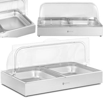 Royal Catering Vitrina za doručak s rolltop poklopcem 2x GN 1/2 2x 4 l