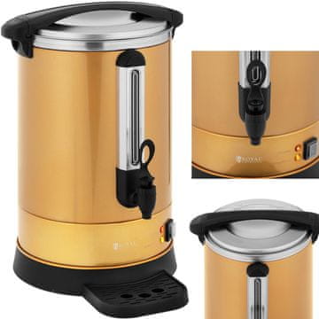 Royal Catering Aparat za kavu i čaj s slavinom i posudom za kapanje 14 l 1500 W zlatni