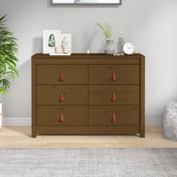 Vidaxl Komoda s ladicama boje meda 100x40x72 cm masivni borov drvo