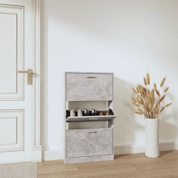Vidaxl Ormarić za cipele, betonsko-sivi, 59x17x108 cm