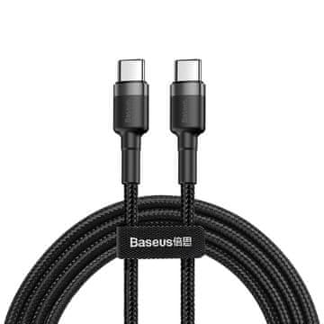 BASEUS Izdržljivi fleksibilni kabel USB-C PD 2.0 60W 20V 3A QC3.0 1M crno-sivi