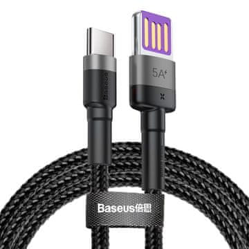 BASEUS Izdržljivi USB kabel USB-C 40W Quick Charge 3.0 QC 3.0 1m sivo-crni