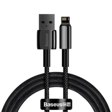 BASEUS Pleteni kabel za iPhone USB - Lightning 1m - potpuno crni
