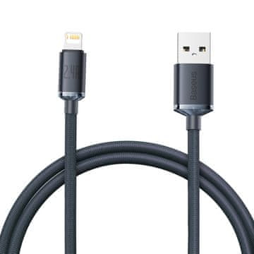 BASEUS Kabel za brzo punjenje i prijenos podataka USB Iphone Lightning 2.4A 1.2m crni