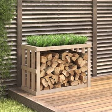 Vidaxl Vanjski stalak za drva 108x52x74 cm Puni bor