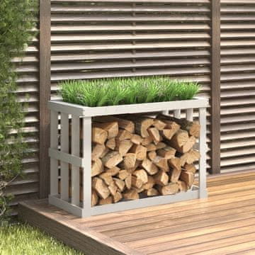 Vidaxl Vanjski stalak za drva bijeli 108x52x74 cm masivni bor