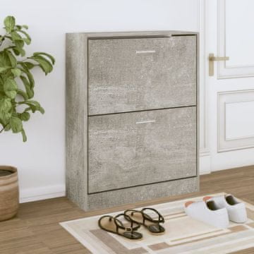 Vidaxl Ormarić za cipele, betonsko-sivi, 63x24x81 cm
