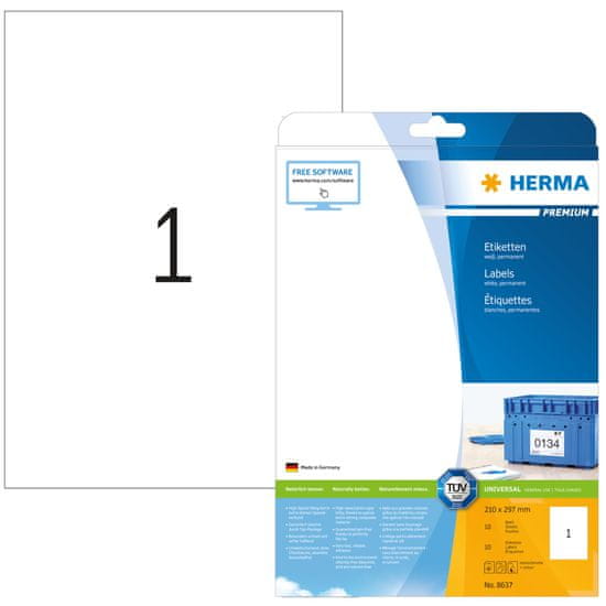 Herma Superprint Premium naljepnice, 210 x 297 mm, 10/1