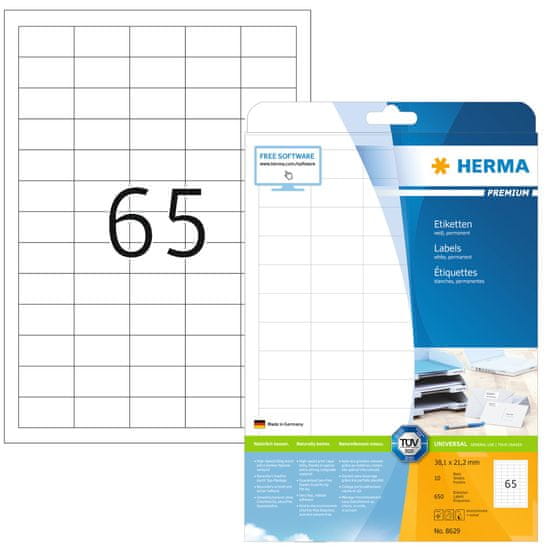 Herma Superprint Premium naljepnice, 38,1 x 21,2 mm, 10/1