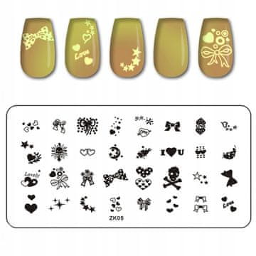 BORN Pločica za žigosanje za nail art ZK-05