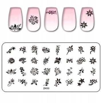 BORN Pločica za žigosanje za nail art ZK-03