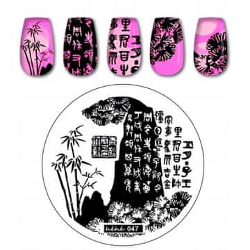BORN Pločica za žigosanje za Nail Art hehe - 047