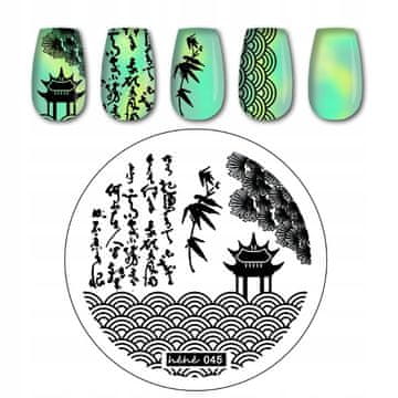 BORN Pločica za žigosanje za Nail Art hehe - 045
