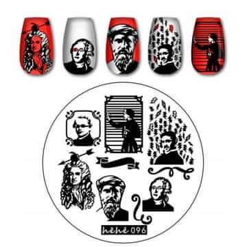 BORN Pločica za žigosanje za Nail Art hehe - 096