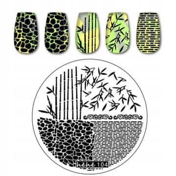 BORN Pločica za žigosanje za Nail Art hehe - 104