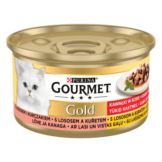 Gourmet Gold komadići u umaku s lososom i piletinom, 24x85 g