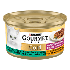 Gourmet Gold pirjani i pečeni komadi sa zecom i jetrom, 24x85 g