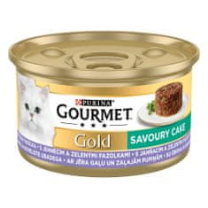 Gourmet Gold Savoury Cake pašteta za odrasle mačke, s janjetinom i zelenim grahom, 24 x 85 g