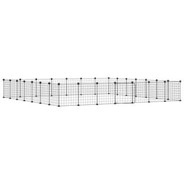 Vidaxl Kavez za ljubimce s 28 panela i vratima crni 35 x 35 cm čelični