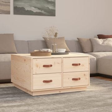 Vidaxl Klub stolić, 80x80x45 cm, masivni borov drvo