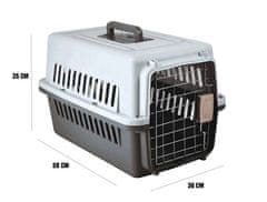 Aga Transportni kavez 59x36x35 cm Siva-Crna