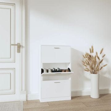 Vidaxl Ormarić za cipele Bijeli 59x17x108 cm Materijal na bazi drveta