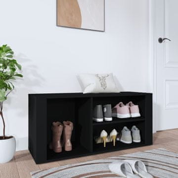 Vidaxl Ormarić za cipele Crni 100x35x45 cm Materijal na bazi drveta