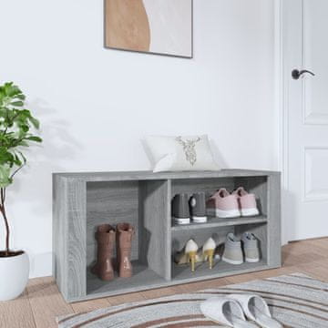 Vidaxl Ormarić za cipele, sivi hrast sonoma, 100x35x45 cm