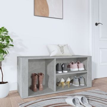 Vidaxl Ormarić za cipele, betonsko-sivi, 100x35x45 cm