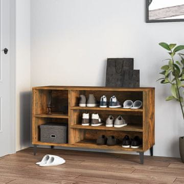 Vidaxl Stalak za cipele dimljeni hrast 102x36x60 cm