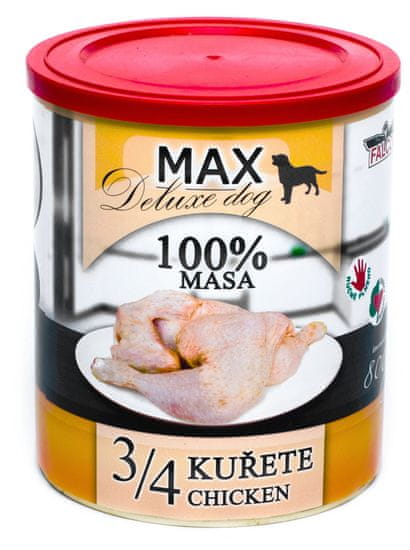 FALCO MAX Deluxe konzerve za odrasle pse, 3/4 piletina, 8x 800 g