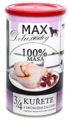 FALCO MAX Deluxe konzerve za odrasle pse, 3/4 piletina sa pilećim želucima, 8x 1200 g