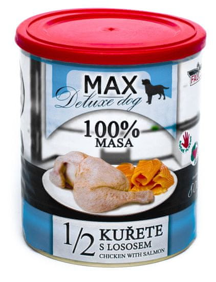 FALCO MAX Deluxe konzerve za odrasle pse, 1/2 piletina s lososom, 8x 800 g