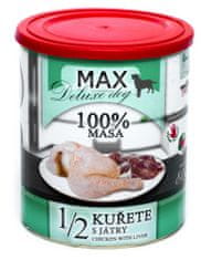 FALCO MAX Deluxe konzerve za odrasle pse, 1/2 piletina s jetrima, 8x 800 g