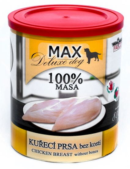 FALCO MAX Deluxe konzerve za odrasle pse, pileća prsa bez kostiju, 8x 800 g