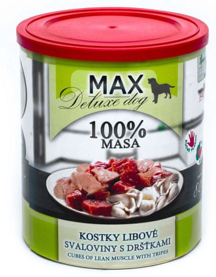 FALCO MAX Deluxe konzerve za odrasle pse, s nemasnim komadima govedine i tripicama, 8x 800 g