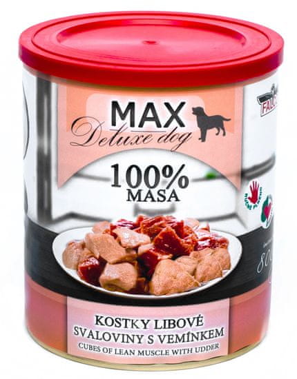 FALCO MAX Deluxe konzerve za odrasle pse, s nemasnim komadima govedine, 8x 800 g