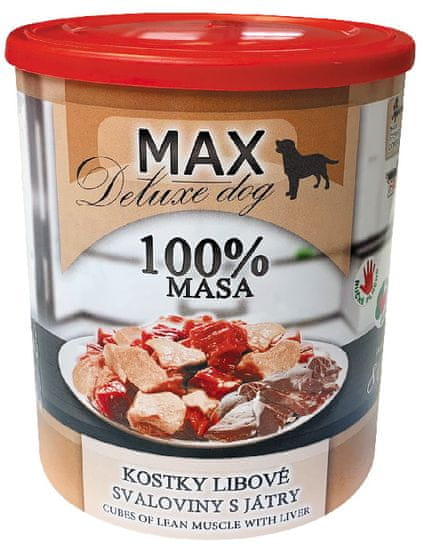 FALCO MAX Deluxe konzerve za odrasle pse, s nemasnim komadima govedine i svinjetine i jetrom, 8x 800 g