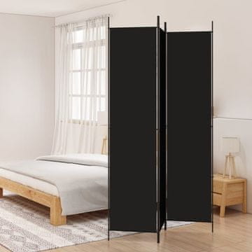 Vidaxl Pregrada za sobu s 3 dijela, crna, 150 x 220 cm, tkanina