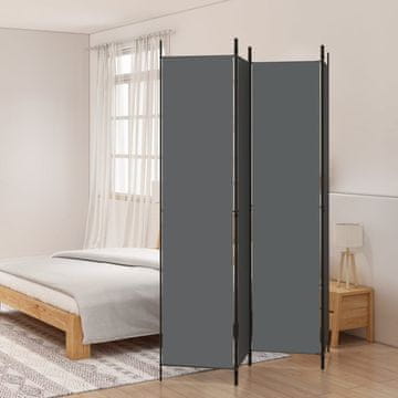 Vidaxl Zaštitni paravan s 4 panela, antracit, 200x220 cm, tkanina