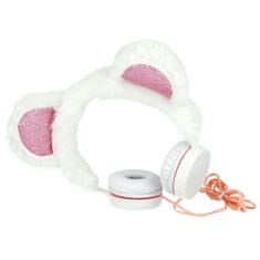 MG Plush Bear pliš slušalice s ušima, bijela