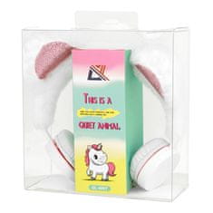 MG Plush Bear pliš slušalice s ušima, bijela