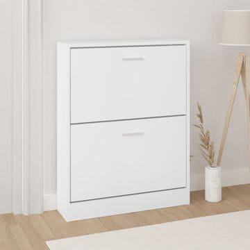 Vidaxl Stalak za cipele Bijeli 59x17x81 cm Materijal na bazi drveta