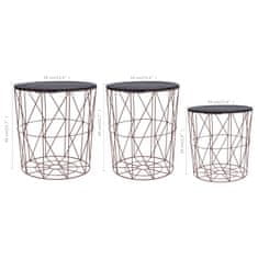 Vidaxl Stolići za kavu 3 kom bakreni