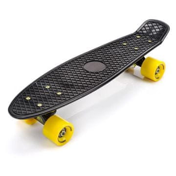 Meteor skateboard, aluminij, crni sa žutim kotačima