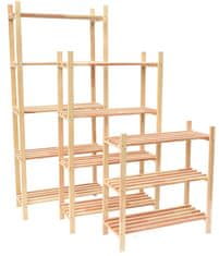 Rojaplast drvena polica 4 police 75 × 30 × 120 cm