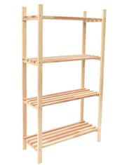 Rojaplast drvena polica 4 police 75 × 30 × 120 cm