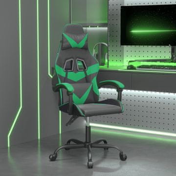 Vidaxl Gamerska stolica, crna i zelena, umjetna koža